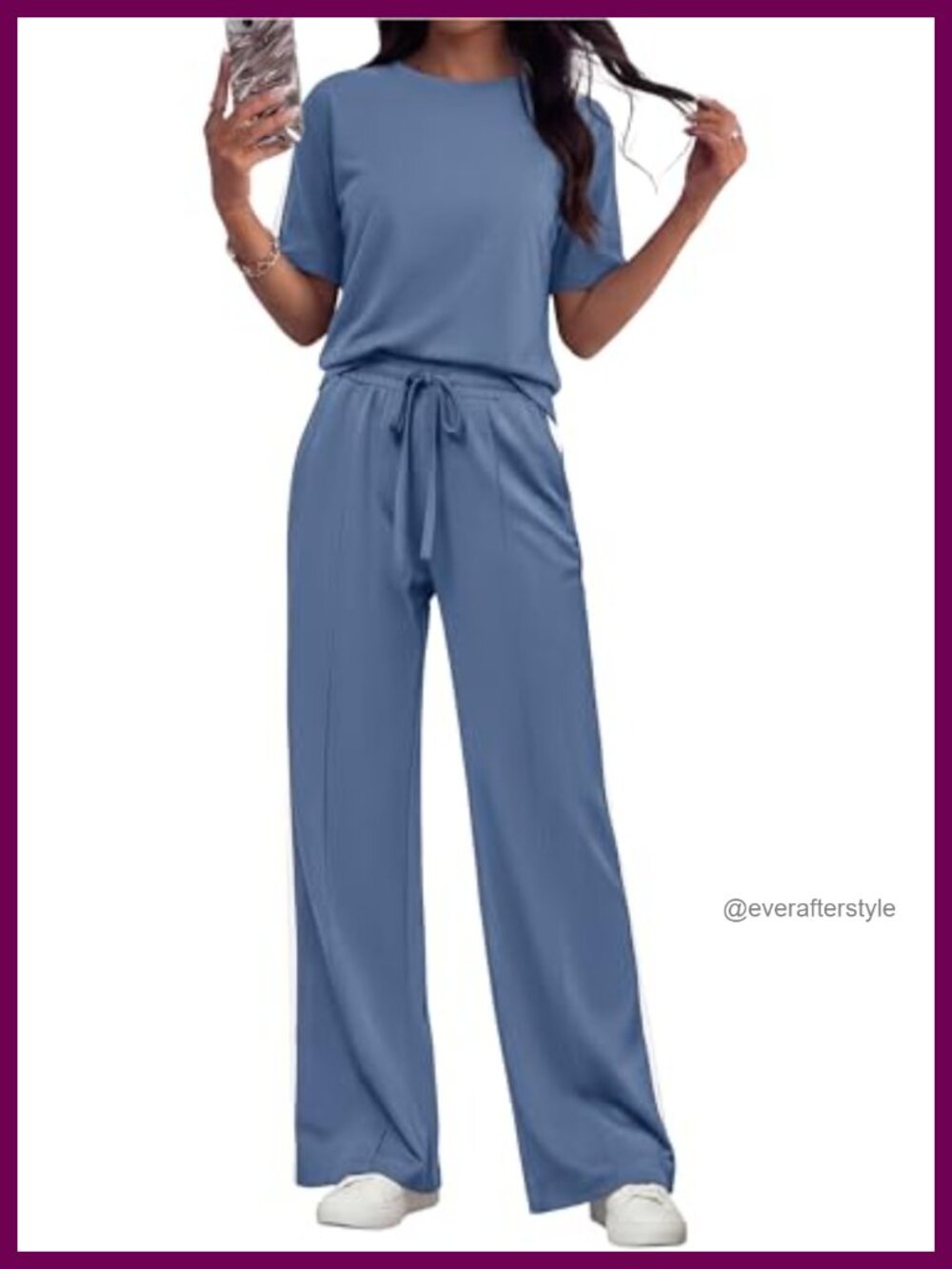 PRETTYGARDEN Women's 2 Piece Sweatsuit Set Wide Leg Pants Lounge Travel Outfit